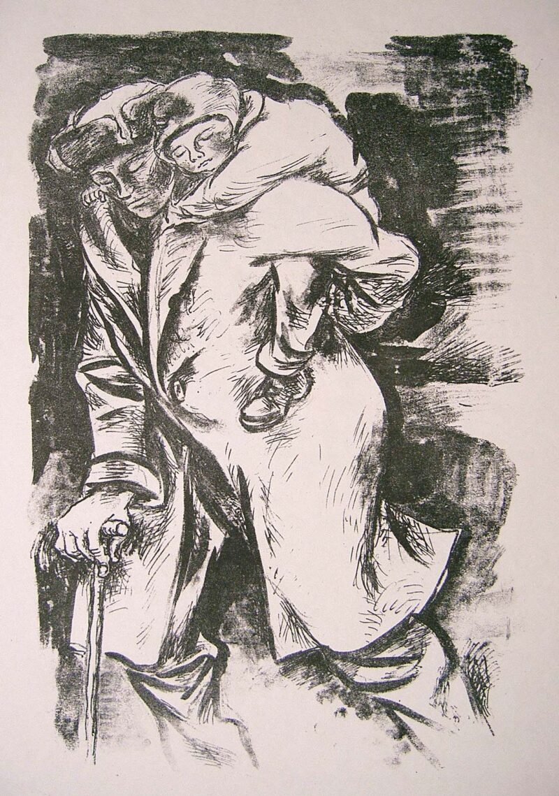 Abbildung 1: „Uomo curvo con bambino inspalle“ von Gabriele Mucchi