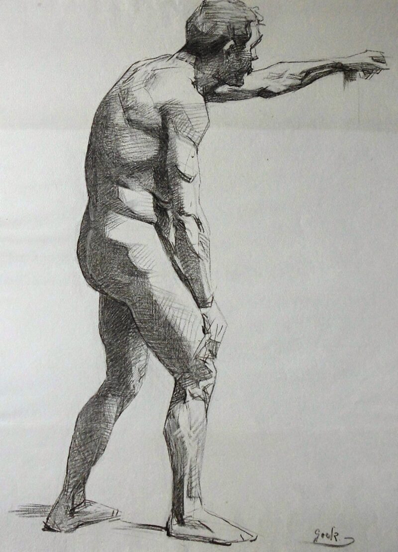 Abbildung 1: „Männlicher Akt, stehend (8675)“ von Ernst Gock