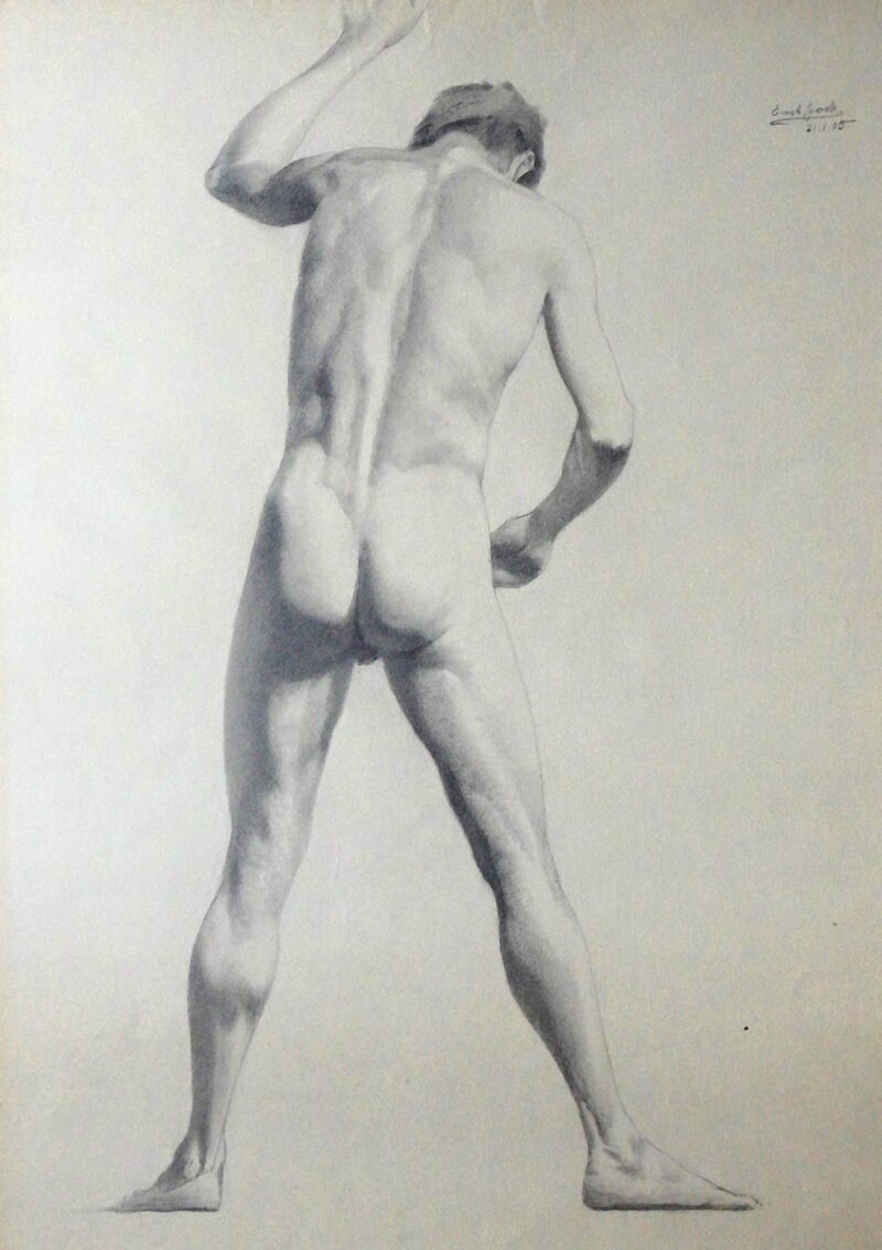 Abbildung 1: „Männlicher Rückenakt, stehend (6906)“ von Ernst Gock