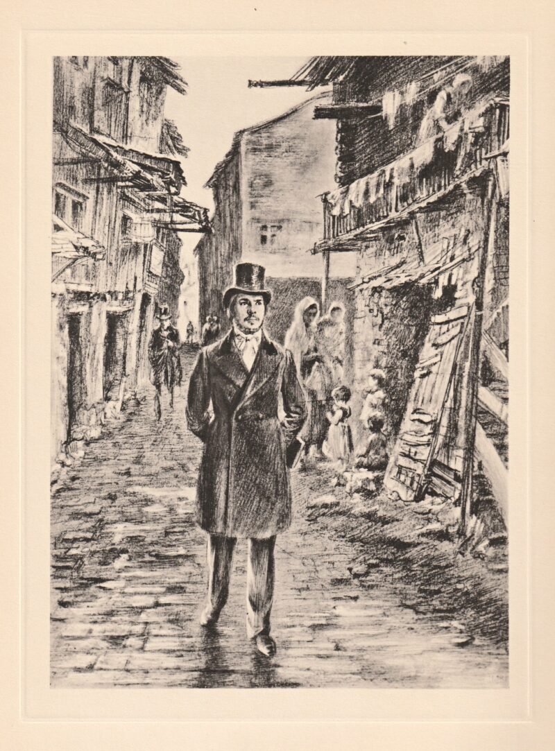 Abbildung von „Friedrich Engels im Elendsviertel von Manchester, 1842“